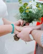 Lazy Las Vegas Elopement Ombre Dip Dye Veil Succulents Bridal Culottes 7