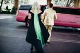 Intimate Las Vegas Wedding with a Black Dress & Neon Green Veil! (2)