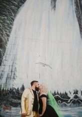 Intimate Las Vegas Wedding with a Black Dress & Neon Green Veil! (20)