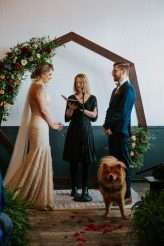 Moody Art Deco Glam Wedding with Dogs 55