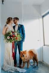 Moody Art Deco Glam Wedding with Dogs 75
