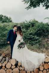 Rustic Welsh Barn Disney Wedding Tattooed Bride 73