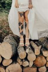 Rustic Welsh Barn Disney Wedding Tattooed Bride 75