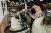 Rustic Welsh Barn Disney Wedding Tattooed Bride 78