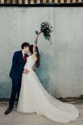 Rustic Welsh Barn Disney Wedding Tattooed Bride 79