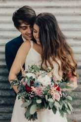 Rustic Welsh Barn Disney Wedding Tattooed Bride 89