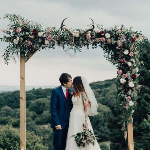 Rustic Welsh Barn Disney Wedding Tattooed Bride 93