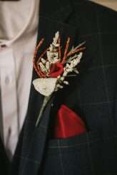 Vintage Train Museum Red Dress Cocktail Hour Wedding 4