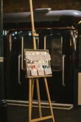 Vintage Train Museum Red Dress Cocktail Hour Wedding 52