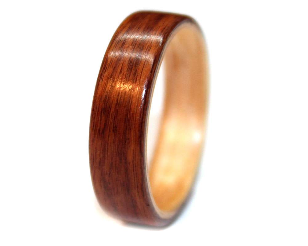 Wooden Rings - Birch Wood and Silver Bands