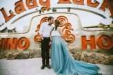 Neon Graveyard Las Vegas Elopement Blue Dress 18