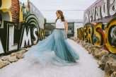 Neon Graveyard Las Vegas Elopement Blue Dress 20