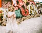 Neon Graveyard Las Vegas Elopement Blue Dress 25