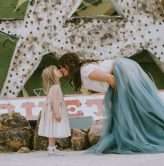 Neon Graveyard Las Vegas Elopement Blue Dress 26