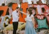 Neon Graveyard Las Vegas Elopement Blue Dress 30