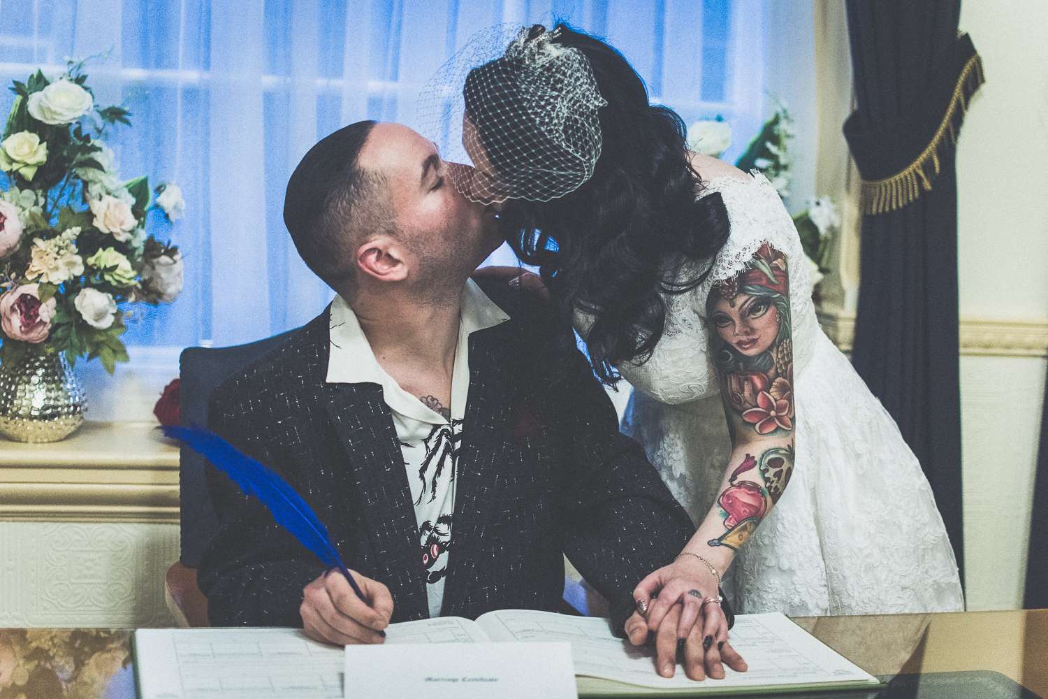 Candace & Tyler's Tattoo-Heavy, Punk Rock Wedding · Rock n Roll Bride