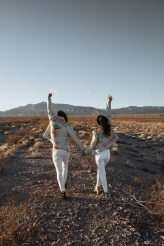 Rock n Roll Las Vegas Elopement with a Discount Universe Dress & a Ring Bear-er! (53)