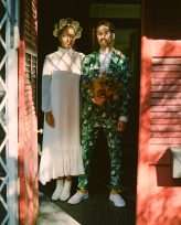 Eclectic Rainbow Wonderland Outdoor Laidback Artistic Wedding 15