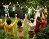 Eclectic Rainbow Wonderland Outdoor Laidback Artistic Wedding 21