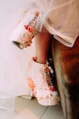 Emo Wedding Blue Hair Pink Dress 13