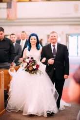 Emo Wedding Blue Hair Pink Dress 17