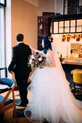 Emo Wedding Blue Hair Pink Dress 3