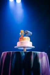 Emo Wedding Blue Hair Pink Dress 38