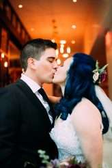 Emo Wedding Blue Hair Pink Dress 7