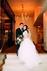 Emo Wedding Blue Hair Pink Dress 8