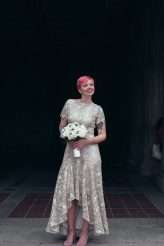 Marie Antoinette NYC Modern Pink Hair Wedding 14