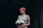 Marie Antoinette NYC Modern Pink Hair Wedding 15