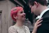 Marie Antoinette NYC Modern Pink Hair Wedding 8