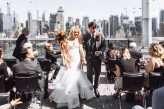 Rooftop Lovefest NYC Wedding Leather Jacket Sequin Jacket Pompoms Elopement 15