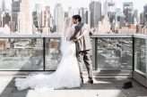 Rooftop Lovefest NYC Wedding Leather Jacket Sequin Jacket Pompoms Elopement 19