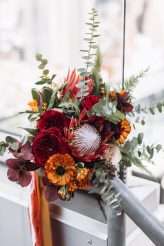 Rooftop Lovefest NYC Wedding Leather Jacket Sequin Jacket Pompoms Elopement 2