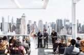 Rooftop Lovefest NYC Wedding Leather Jacket Sequin Jacket Pompoms Elopement 3