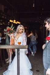 Rooftop Lovefest NYC Wedding Leather Jacket Sequin Jacket Pompoms Elopement 32