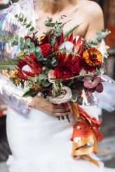 Rooftop Lovefest NYC Wedding Leather Jacket Sequin Jacket Pompoms Elopement 35