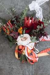 Rooftop Lovefest NYC Wedding Leather Jacket Sequin Jacket Pompoms Elopement 45