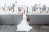 Rooftop Lovefest NYC Wedding Leather Jacket Sequin Jacket Pompoms Elopement 51