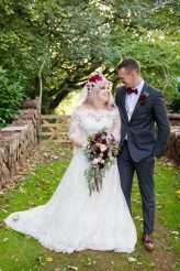 Skulls Flowers Burgundy Autumn Wedding Pink Hair 60