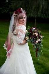 Skulls Flowers Burgundy Autumn Wedding Pink Hair 66