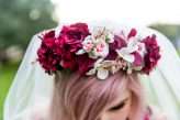 Skulls Flowers Burgundy Autumn Wedding Pink Hair 71