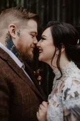 Dark Vintage Inspired Medieval Wedding Tattooed Bride Groom 1