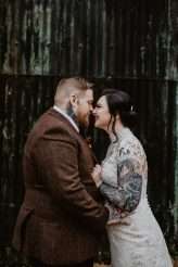 Dark Vintage Inspired Medieval Wedding Tattooed Bride Groom 51