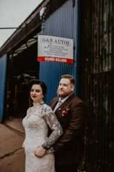 Dark Vintage Inspired Medieval Wedding Tattooed Bride Groom 52