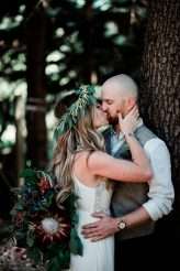 Natural Bohemian Boho Backyard Wedding Succulents Macrame 25