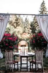 Natural Bohemian Boho Backyard Wedding Succulents Macrame 46