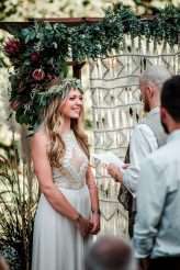 Natural Bohemian Boho Backyard Wedding Succulents Macrame 61