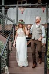 Natural Bohemian Boho Backyard Wedding Succulents Macrame 68